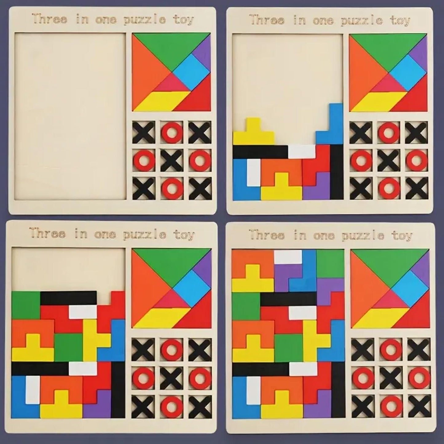 3 in 1 Wooden Puzzle Toy – Smart Learning Through Play for 1-2 Year
