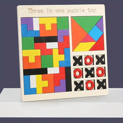 3 in 1 Wooden Puzzle Toy – Smart Learning Through Play for 1-2 Year