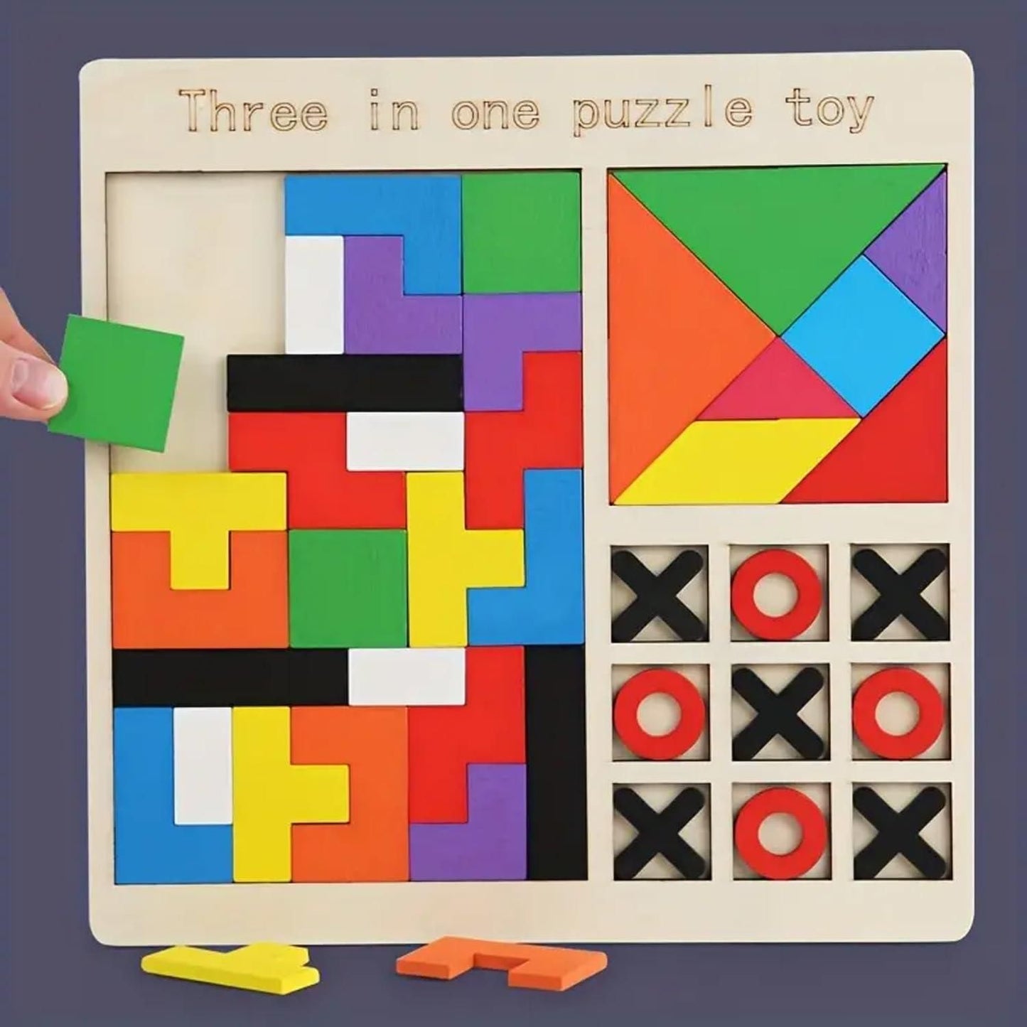 3 in 1 Wooden Puzzle Toy – Smart Learning Through Play for 1-2 Year